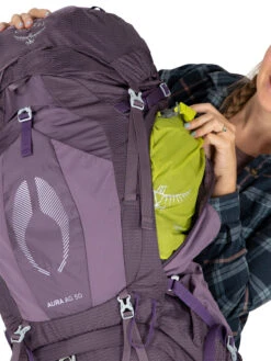Osprey Aura AG 50 Tursekk Dame -Osrey Butikk AuraAG 50L S22 Detail14 EnchantmentPurple web