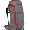 Osprey Eja Pro 55 Tursekk Dame -Osrey Butikk EjaPro55 S23 Side DaleGreyPoinsettiaRed10004717 web
